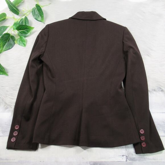 VERTIGO Pour La Ville Paris Brown Button Front Jacket Blazer Women’s Size Small - Picture 4 of 13